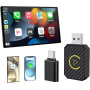 Беспроводной адаптер CarPlay Android Auto для iPhone Android с Bluetooth 5.2 и Wi-Fi 5.0 ГГц