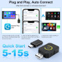 Беспроводной адаптер CarPlay Android Auto для iPhone Android с Bluetooth 5.2 и Wi-Fi 5.0 ГГц