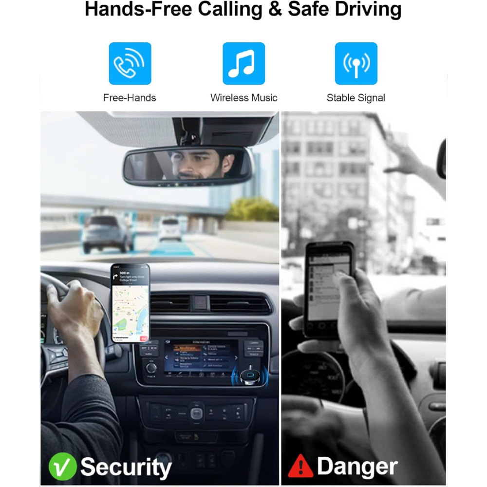 Автомобильный адаптер Horjor  J33, AUX Bluetooth 5.0 