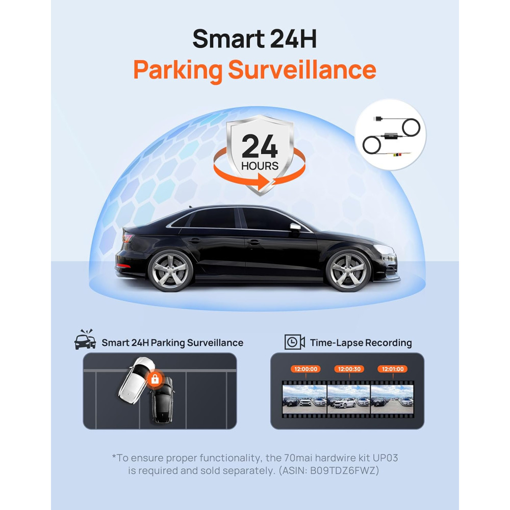 Автомобильный видеорегистратор 70mai M310, 1296P QHD, Wi-Fi, угол обзора 130°, WDR