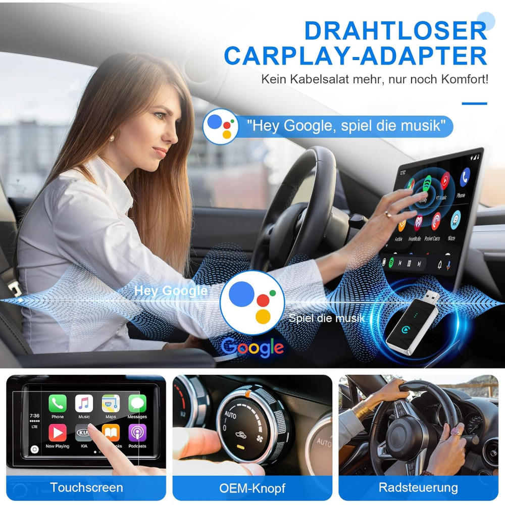 Беспроводной адаптер Android Auto aquota USB-C/USB-A