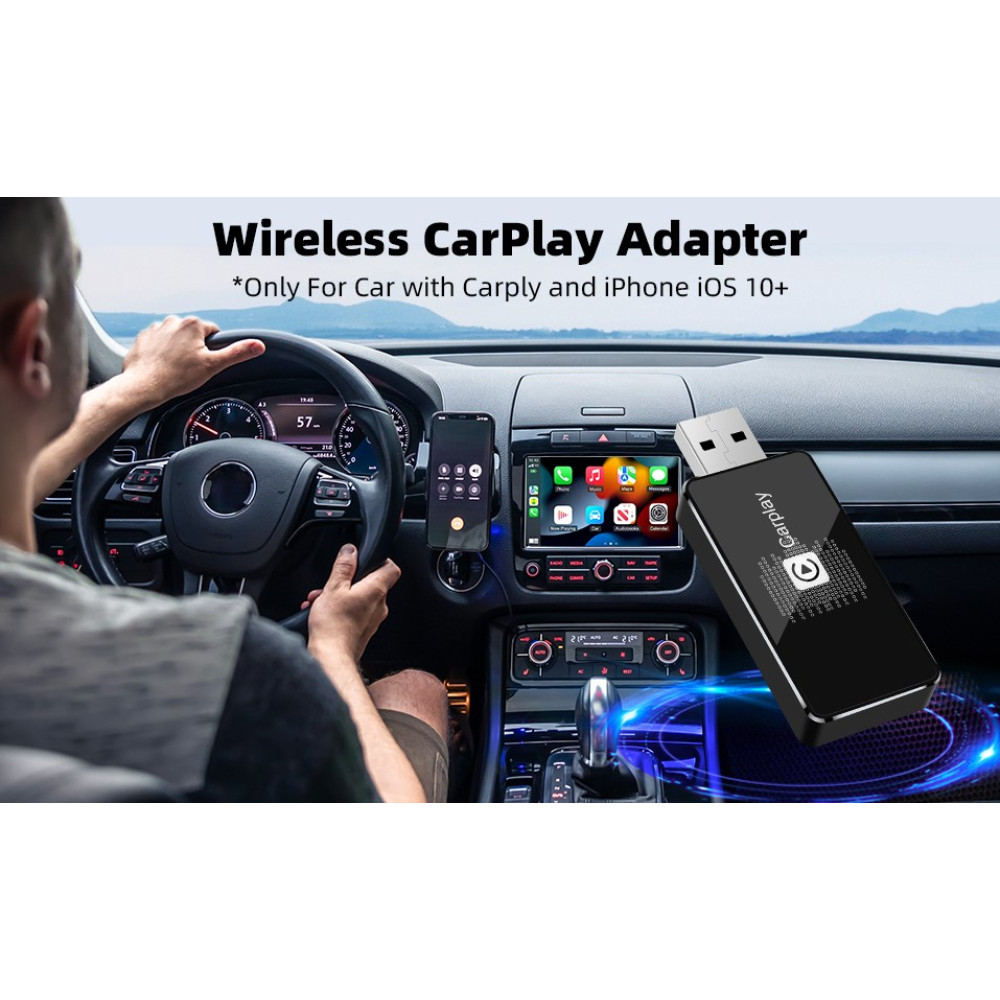 Беспроводной адаптер CarPlay GOOPOOL для iPhone USB быстрое подключение