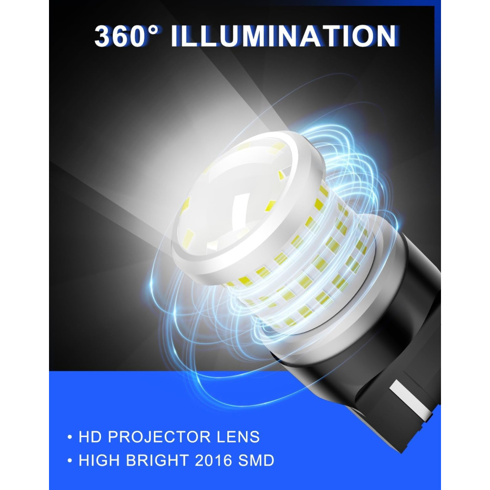 LED лампы W21 5W T20 7443 для стопов и заднего хода 1200 лм белый свет