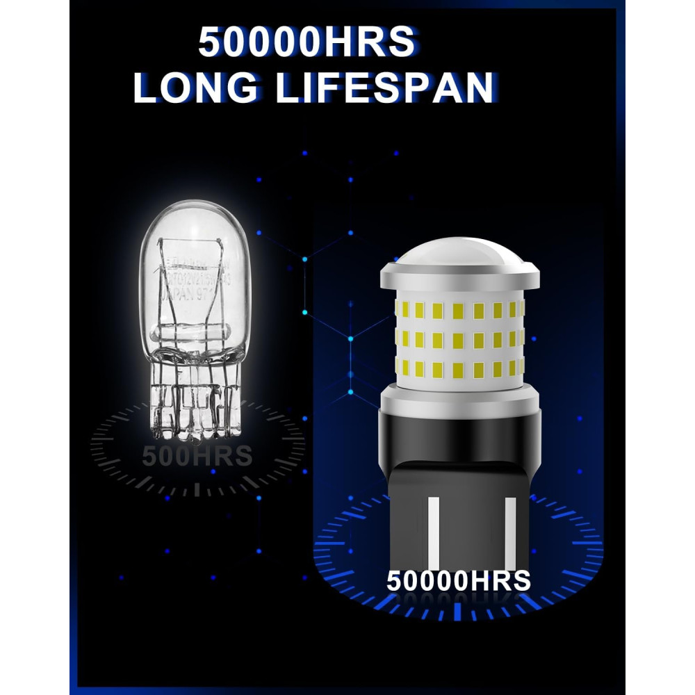 LED лампы W21 5W T20 7443 для стопов и заднего хода 1200 лм белый свет