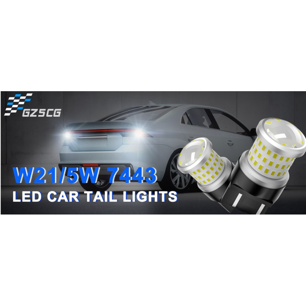 LED лампы W21 5W T20 7443 для стопов и заднего хода 1200 лм белый свет