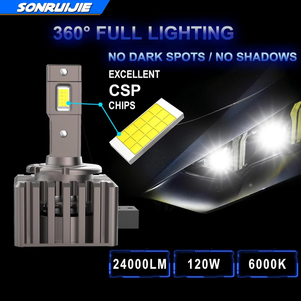 Светодиодные автомобильные лампы D1S/D1R LED 6000K 120W комплект 2 шт