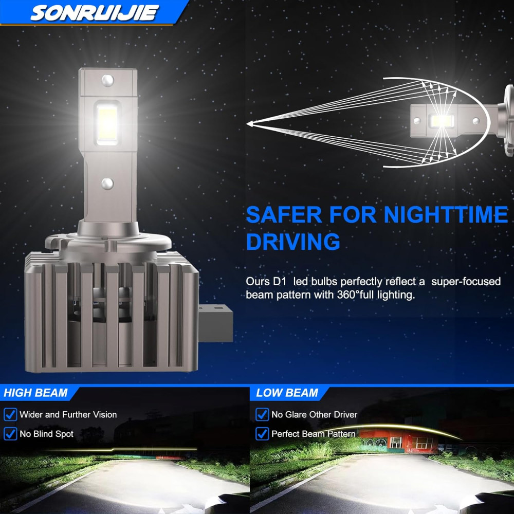 Светодиодные автомобильные лампы D1S/D1R LED 6000K 120W комплект 2 шт