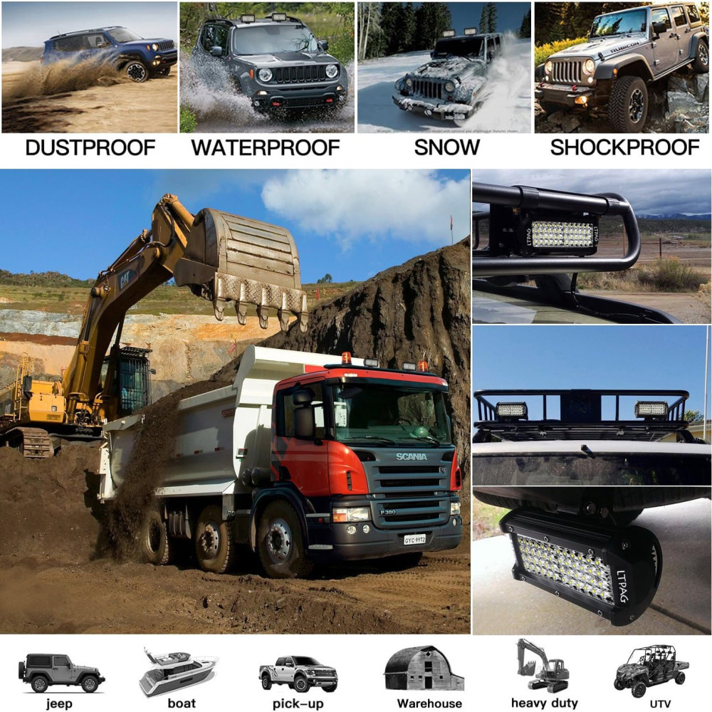 LED Дополнительные фары LTPAG 288W 28800LM 2 шт для авто грузовиков и т д