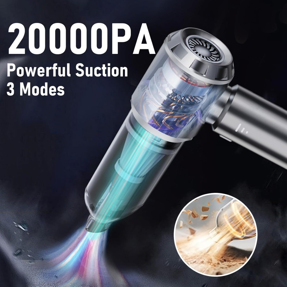 Автомобільний ручний пилосос  20000Pa 4в1 з компресором та обдувом 6000 mAh