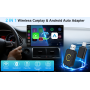 Беспроводной адаптер CarPlay Android Auto для iPhone Android с Bluetooth 5.2 и Wi-Fi 5.0 ГГц