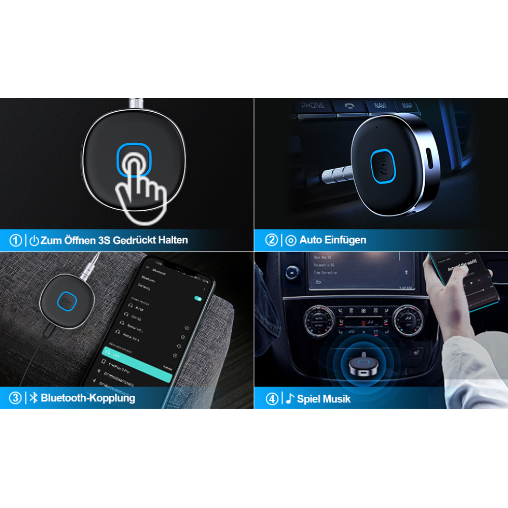 Автомобильный адаптер Horjor  J33, AUX Bluetooth 5.0 