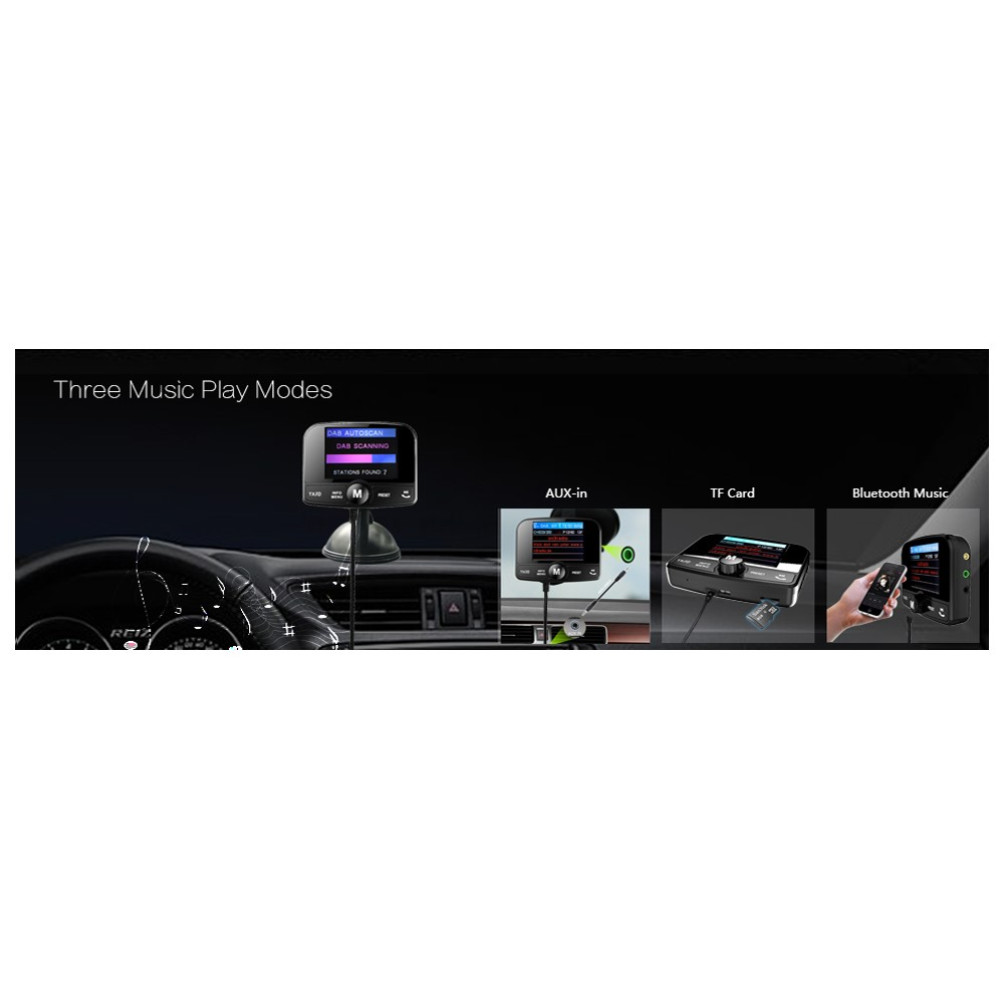 Автомобильный DAB DAB и радио адаптер FirstE DAB008 с Bluetooth та FM трансмиттером 