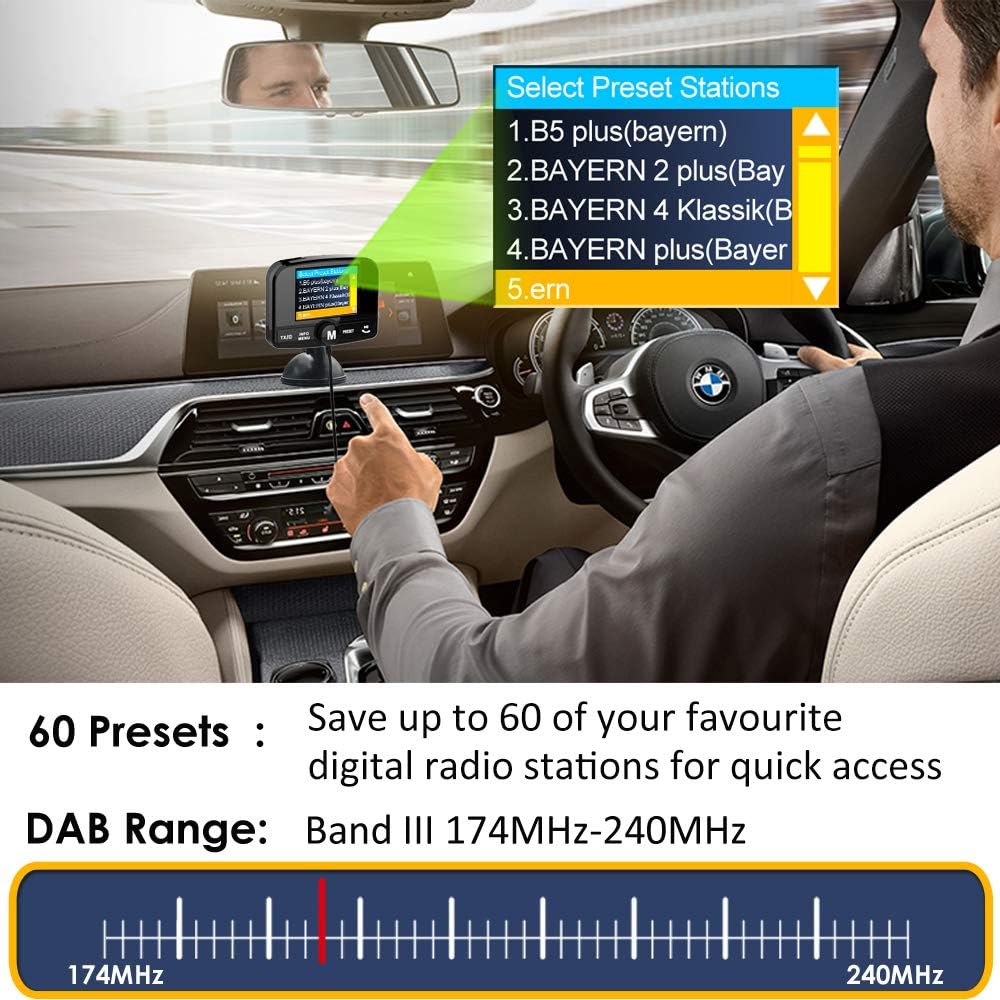 Автомобильный DAB DAB и радио адаптер FirstE DAB008 с Bluetooth та FM трансмиттером 