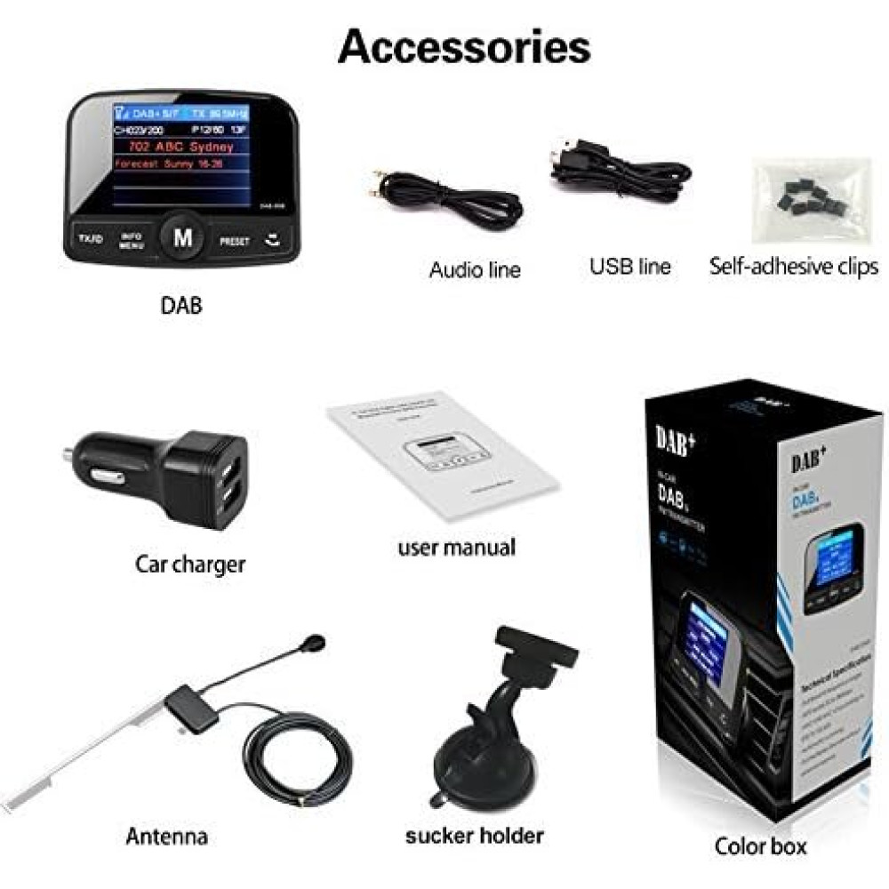 Автомобильный DAB DAB и радио адаптер FirstE DAB008 с Bluetooth та FM трансмиттером 