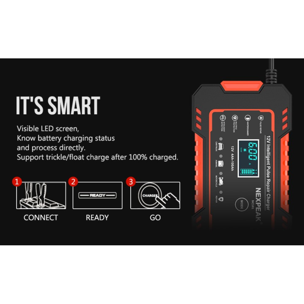 Зарядное устройство NEXPEAK NC101 для автомобильных аккумуляторов 12V 6A