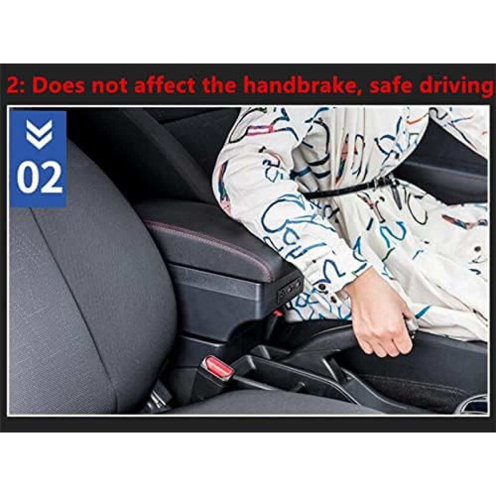 Центральный подлокотник с боксом для Ford Focus 3 2011-2016 без подстаканника с USB