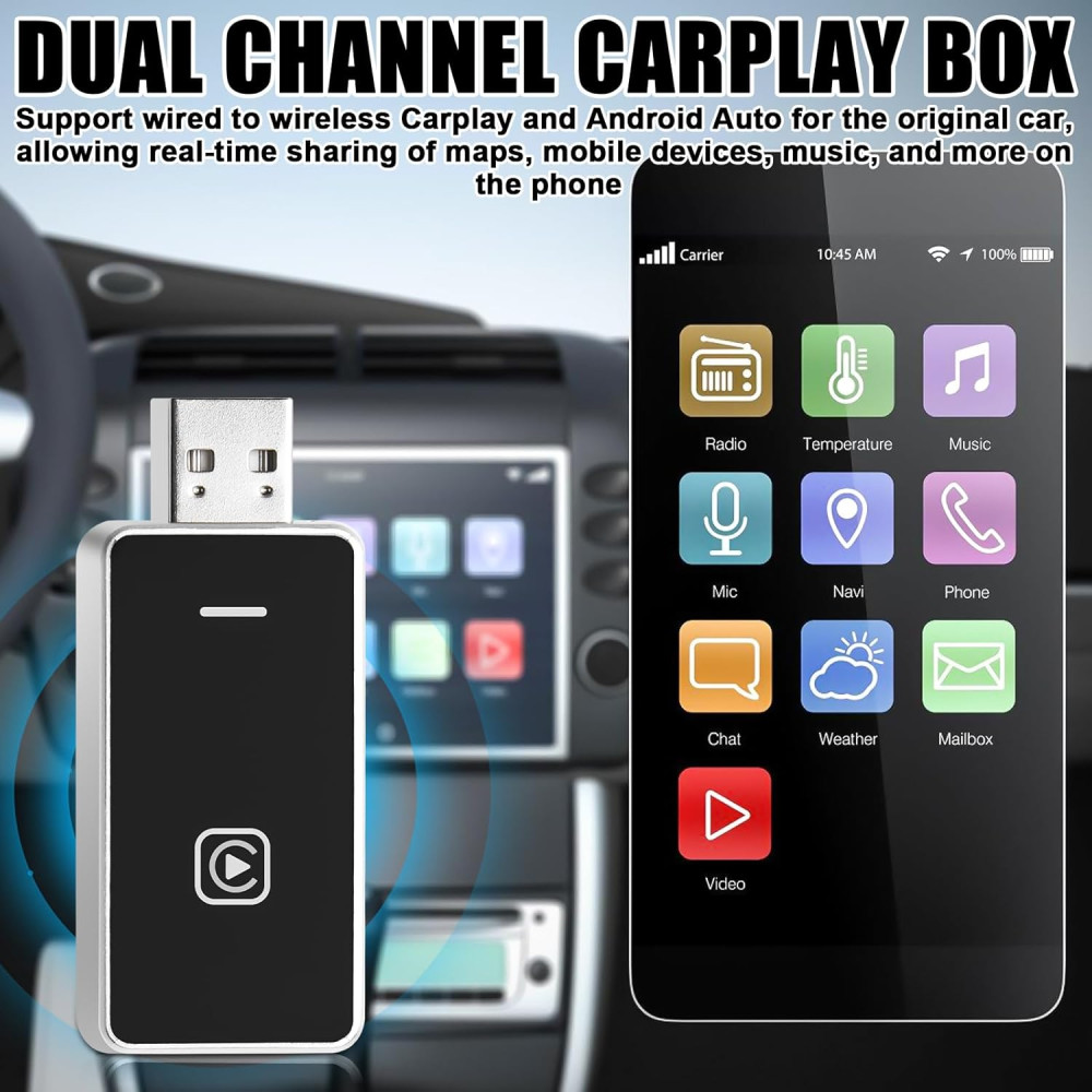 Беспроводной адаптер CarPlay 2 в 1 Leikurvo