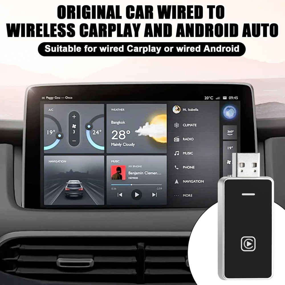 Беспроводной адаптер CarPlay 2 в 1 Leikurvo