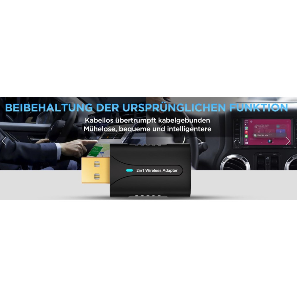 Беспроводной адаптер CarPlay Android Auto 2 в 1 DYUZO