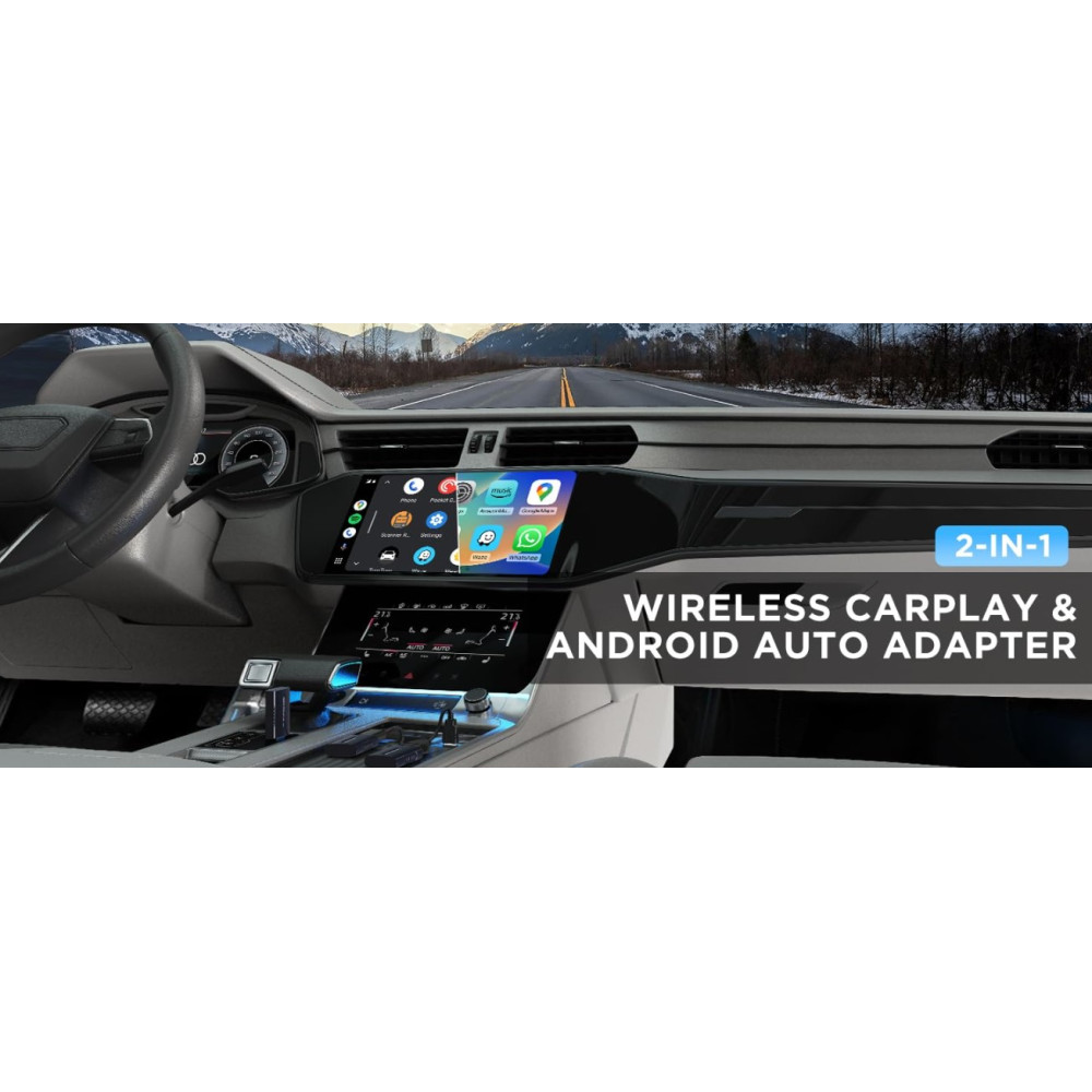 Беспроводной адаптер CarPlay Android Auto 2 в 1 DYUZO