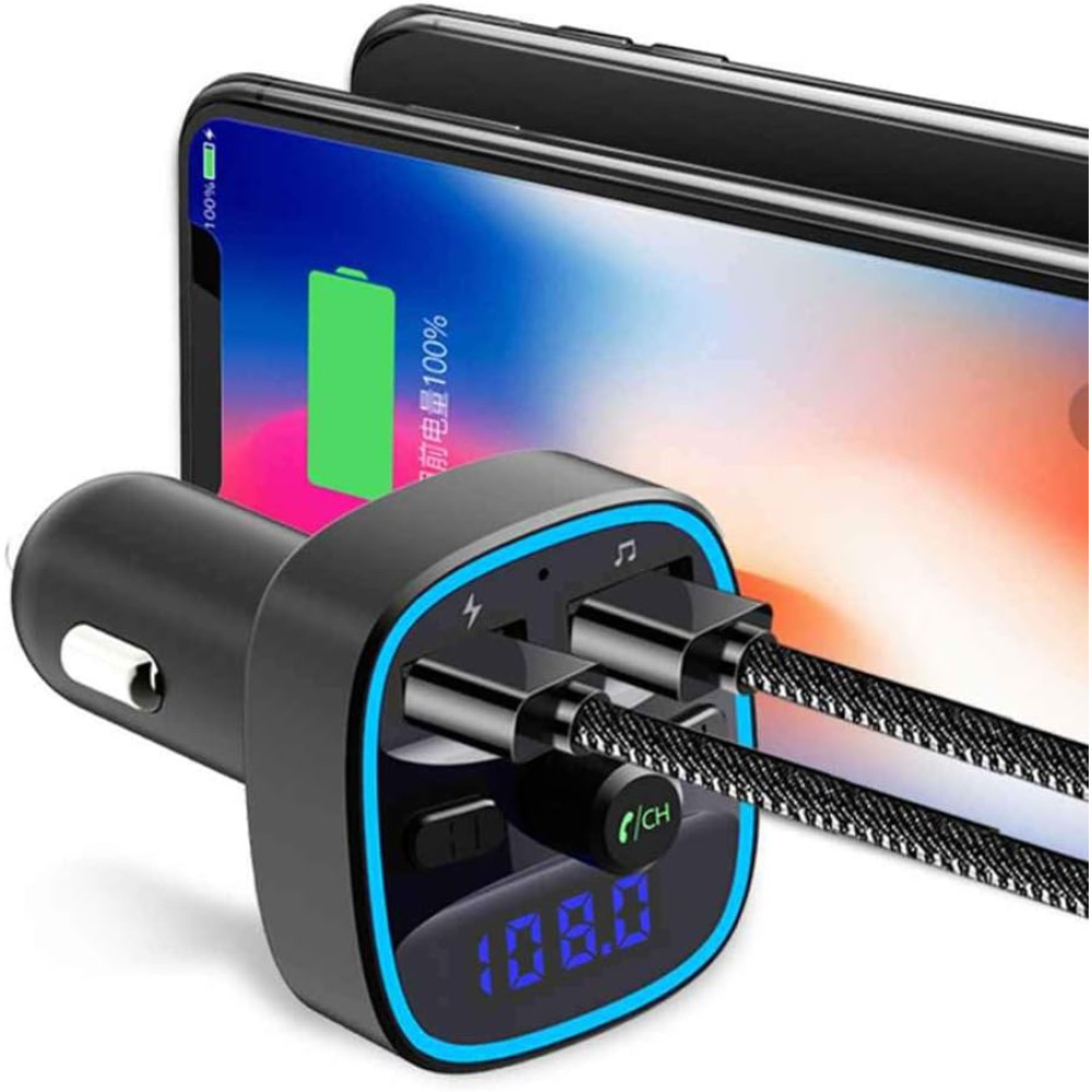 Автомобильный FM трансмиттер Cdrox T25 Bluetooth 5 0 с двумя USB портами 12-24 В
