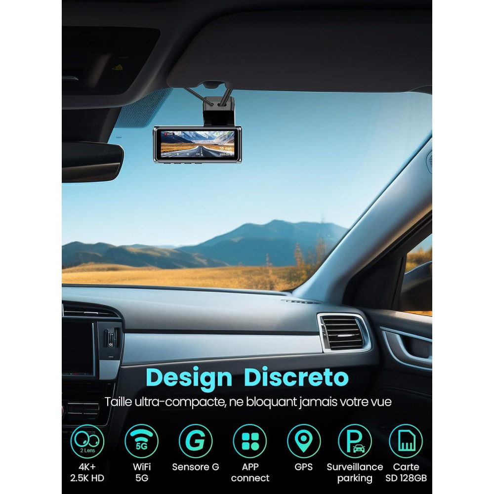 Видеорегистратор Alltotive R5 Pro 4K и 2.5K передний и задний с GPS модулем и Wi-Fi 5G 128ГБ карт
