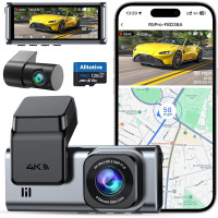 Видеорегистратор Alltotive R5 Pro 4K и 2.5K передний и задний с GPS модулем и Wi-Fi 5G 128ГБ карт