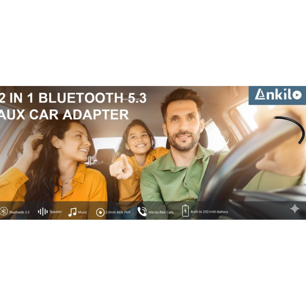 Автомобильный Bluetooth адаптер 2в1 Ankilo 250 mAh