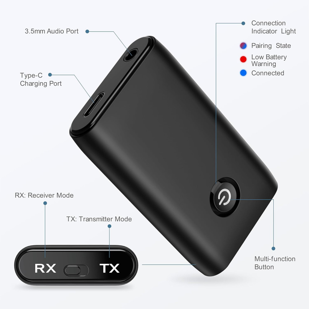 Автомобильный Bluetooth адаптер 2в1 Ankilo 250 mAh