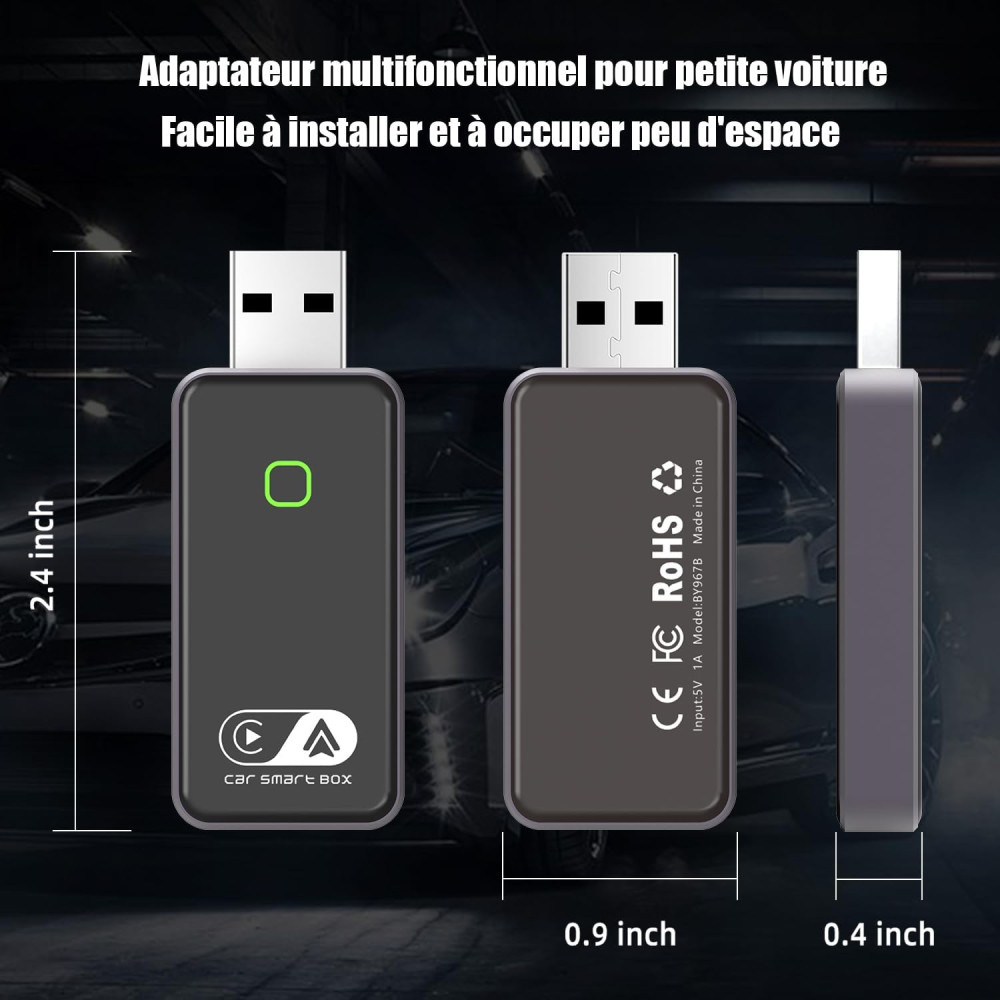 Беспроводной адаптер CarPlay и Android Auto GreenVacShop 2в1