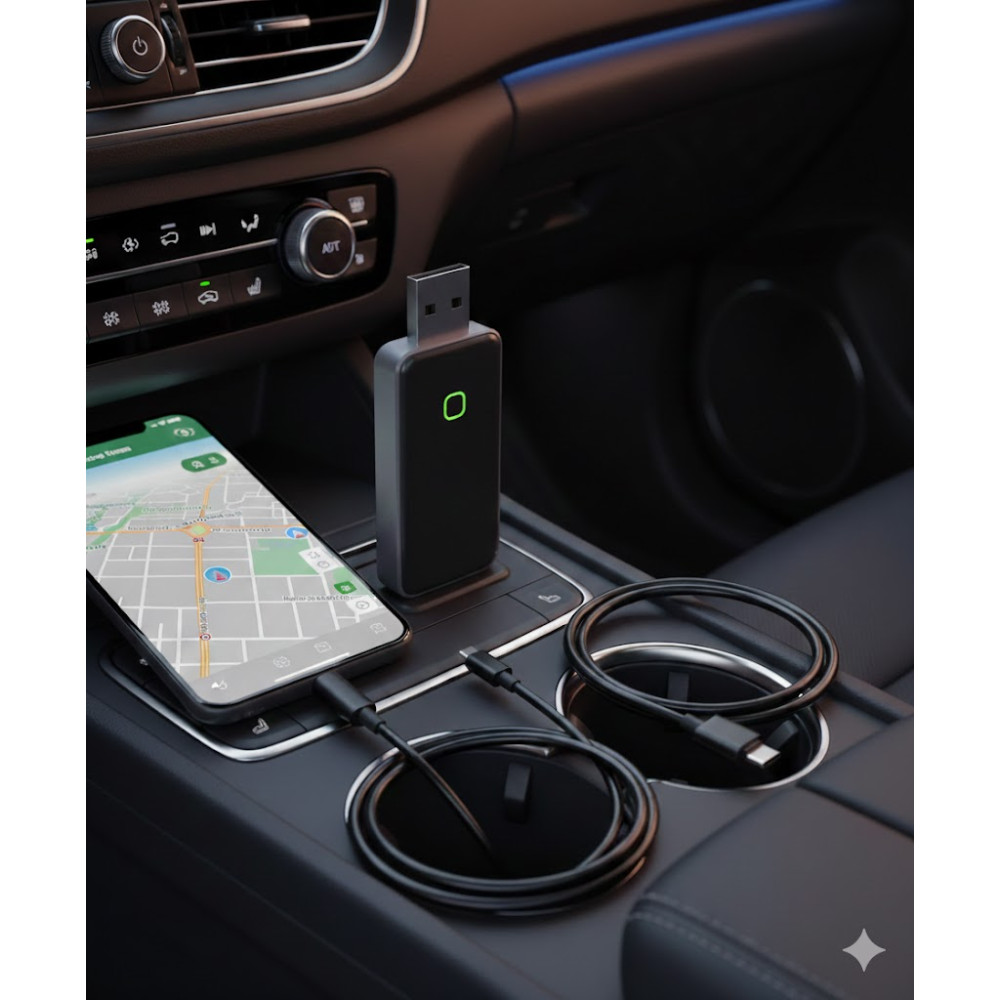 Беспроводной адаптер CarPlay и Android Auto GreenVacShop 2в1