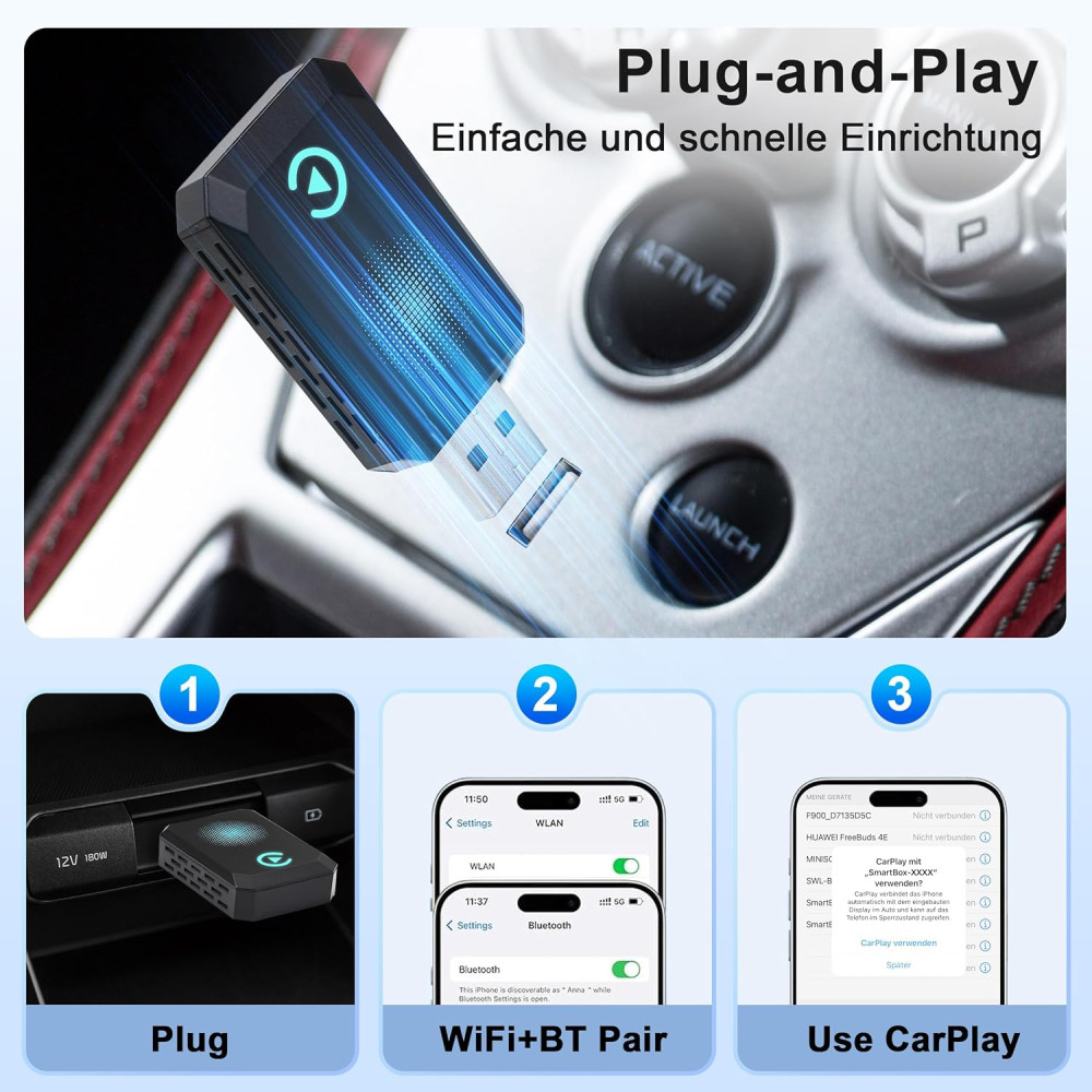 Беспроводной адаптер CarPlay Letitwell Q1S