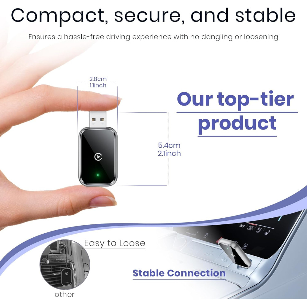 Беспроводной адаптер CarPlay HaMeby USB/Type-C 5.8GHz WiFi