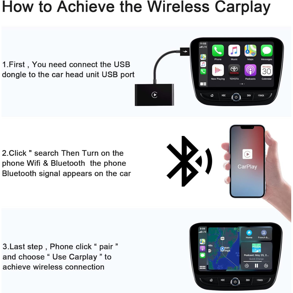 Беспроводной адаптер CarPlay для iPhone 2015 и выше