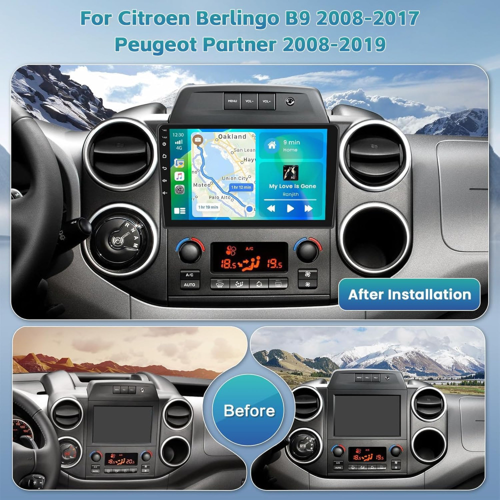 Магнитола Android 15 2G плюс 64G для Citroen Berlingo B9 с CarPlay Android Auto и камерой