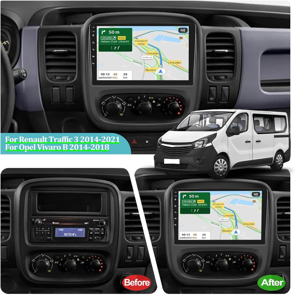 Магнитола для Opel Vivaro B и Renault Traffic 3 с 2014 по 2021 год Android 13