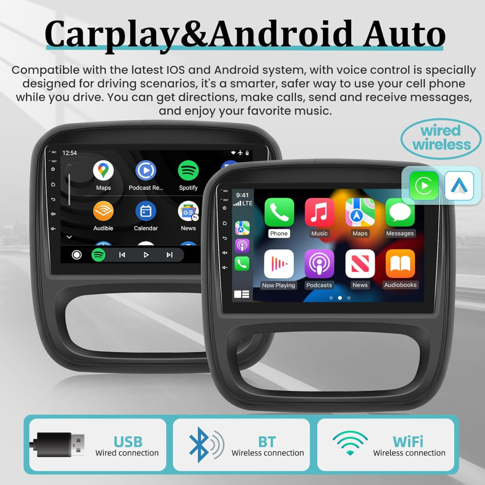 Магнитола для Opel Vivaro B и Renault Traffic 3 с 2014 по 2021 год Android 13
