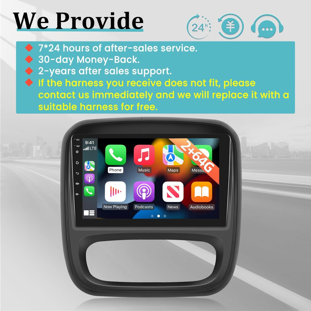 Магнитола для Opel Vivaro B и Renault Traffic 3 с 2014 по 2021 год Android 13