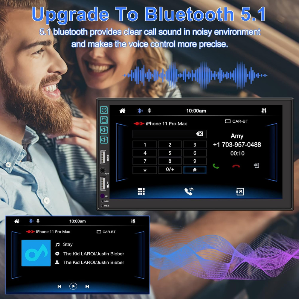 Автомагнитола 2 DIN ESLCLO с CarPlay и камерой заднего вида с ночным видением