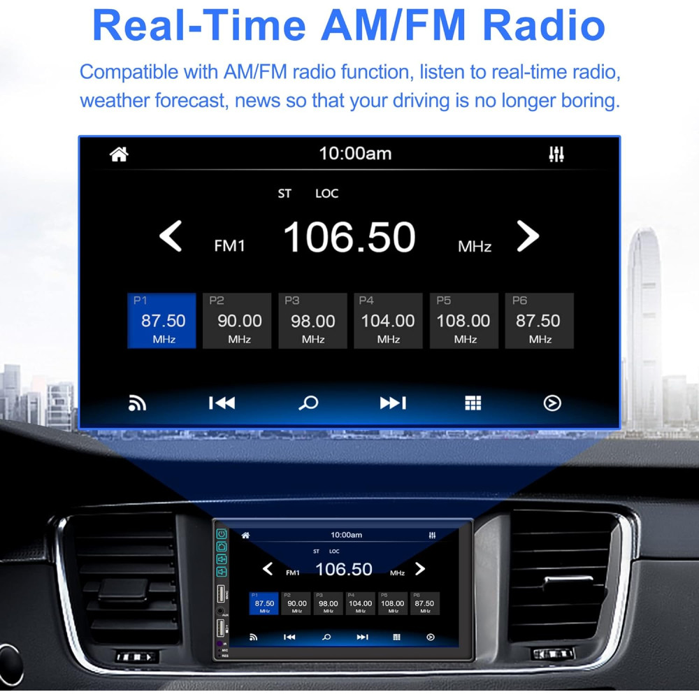 Автомагнитола 2 DIN ESLCLO с CarPlay и камерой заднего вида с ночным видением