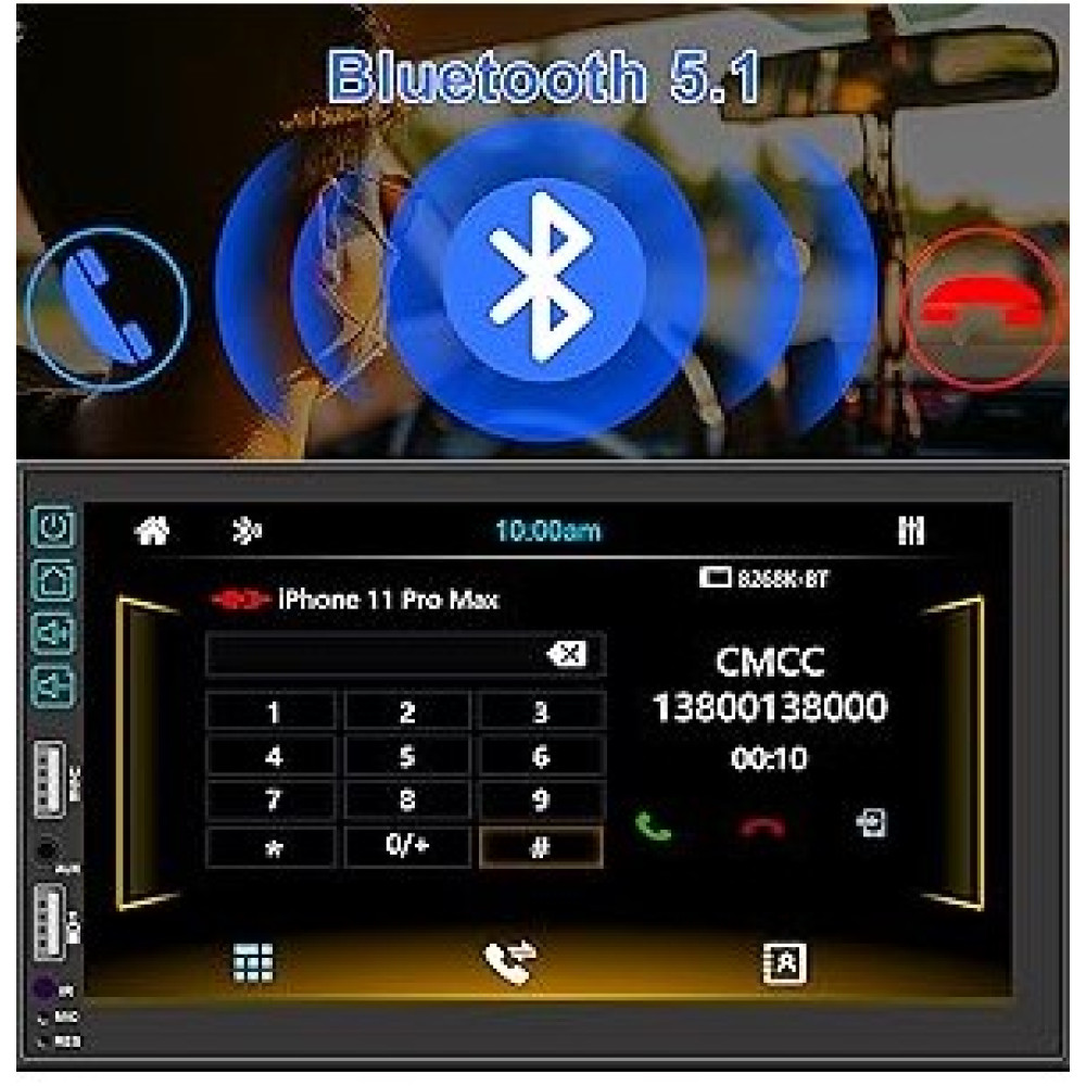 Автомагнитола 2 DIN ESLCLO с CarPlay и камерой заднего вида с ночным видением