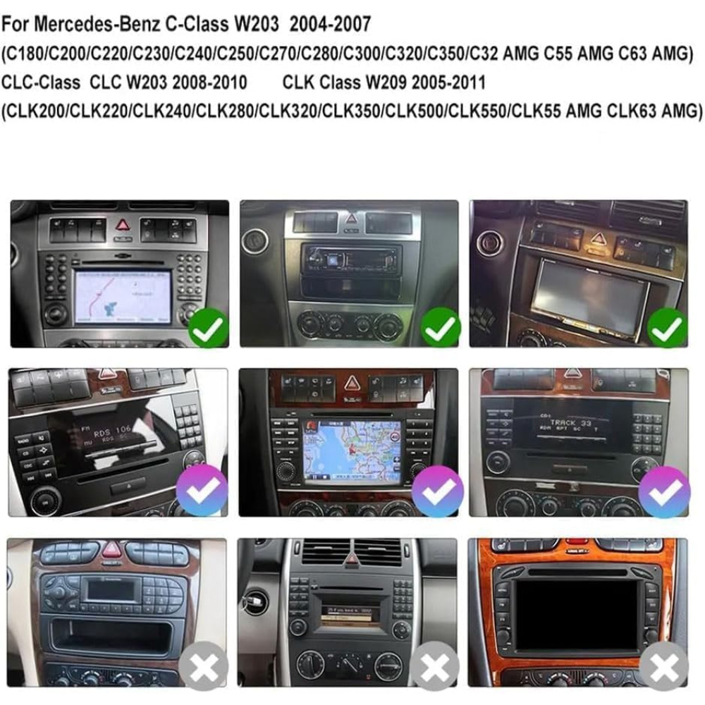 Штатная Автомагнитола на Android 13 для Mercedes Benz C Class W203 и W209 с 2005 по 2009 год