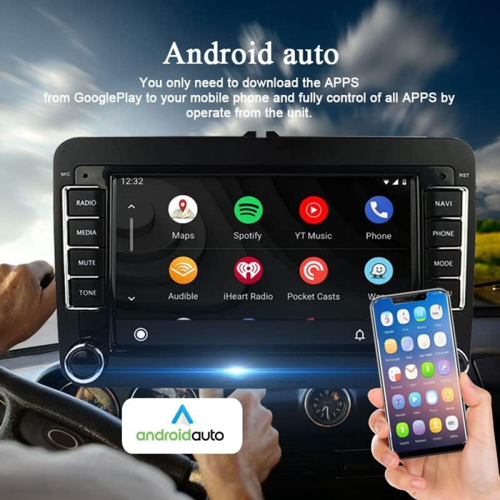 Автомагнитола Eaglerich 7 дюймов Android 9,1 CarPlay GPS Bluetooth с камерой