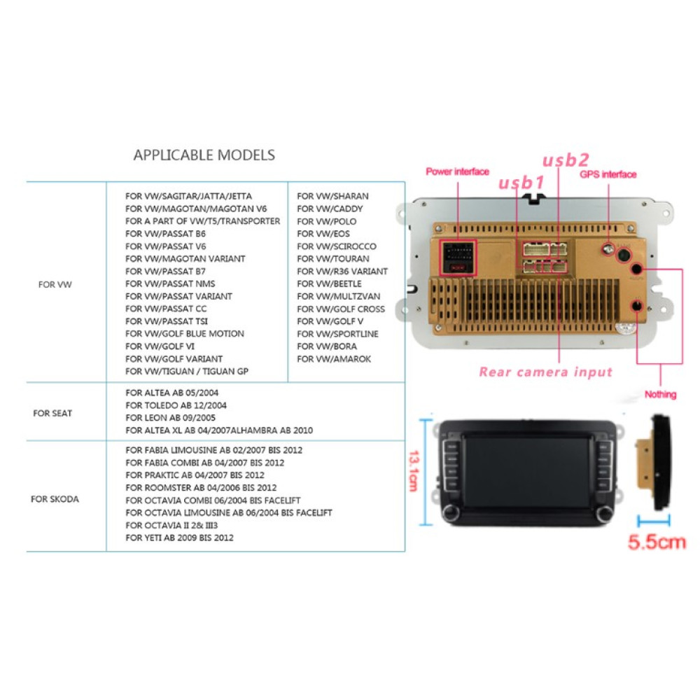 Автомагнитола Eaglerich 7 дюймов Android 9,1 CarPlay GPS Bluetooth с камерой