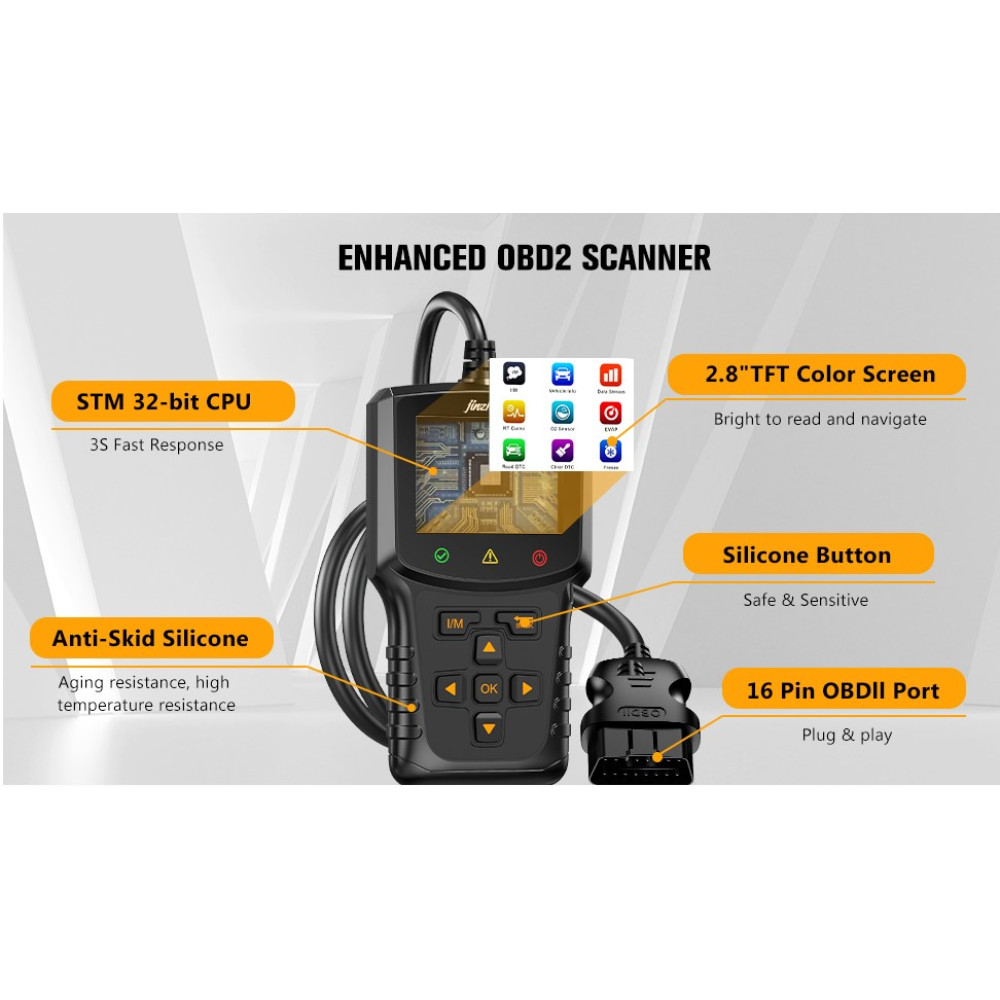 Автосканер OBD2 jinzhoutek с цветным дисплеем 35901 DTC полная диагностика