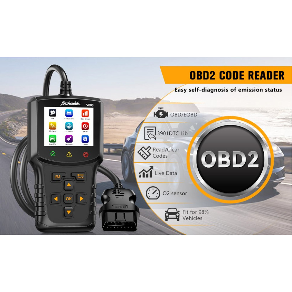 Автосканер OBD2 jinzhoutek с цветным дисплеем 35901 DTC полная диагностика