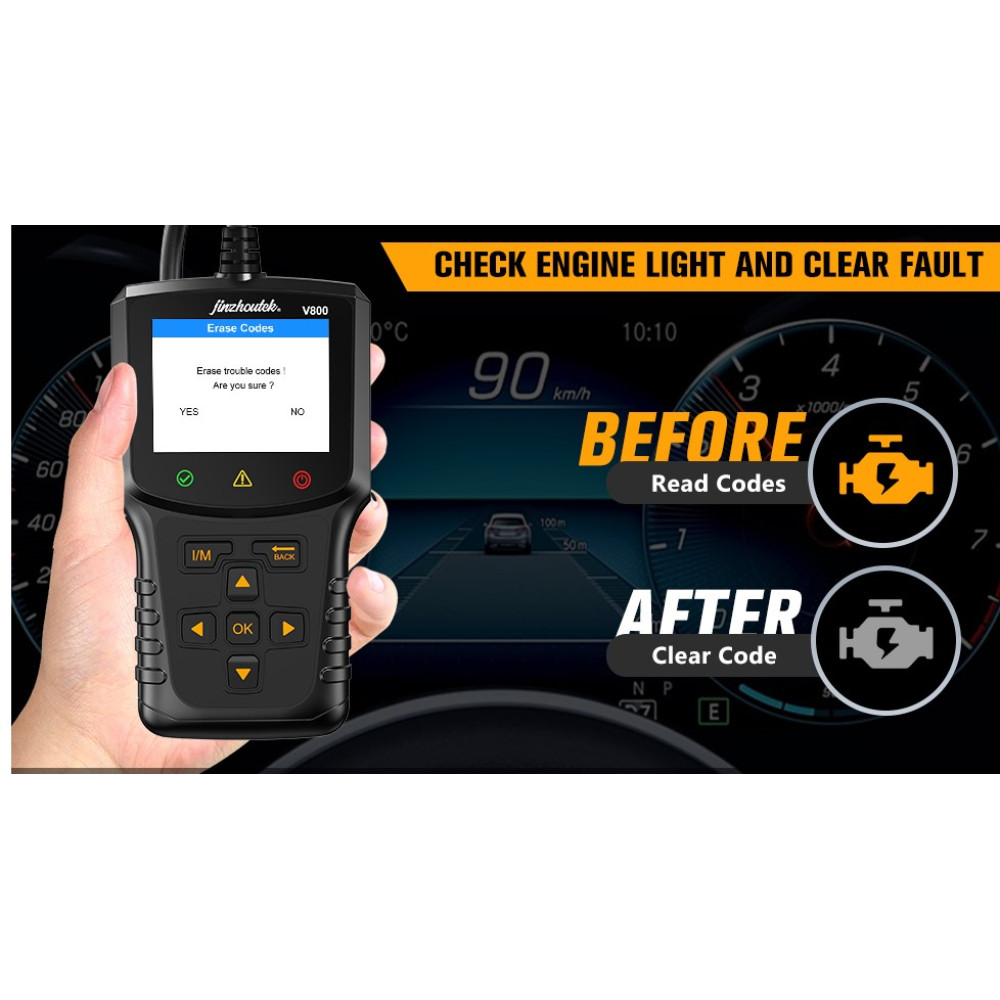 Автосканер OBD2 jinzhoutek с цветным дисплеем 35901 DTC полная диагностика
