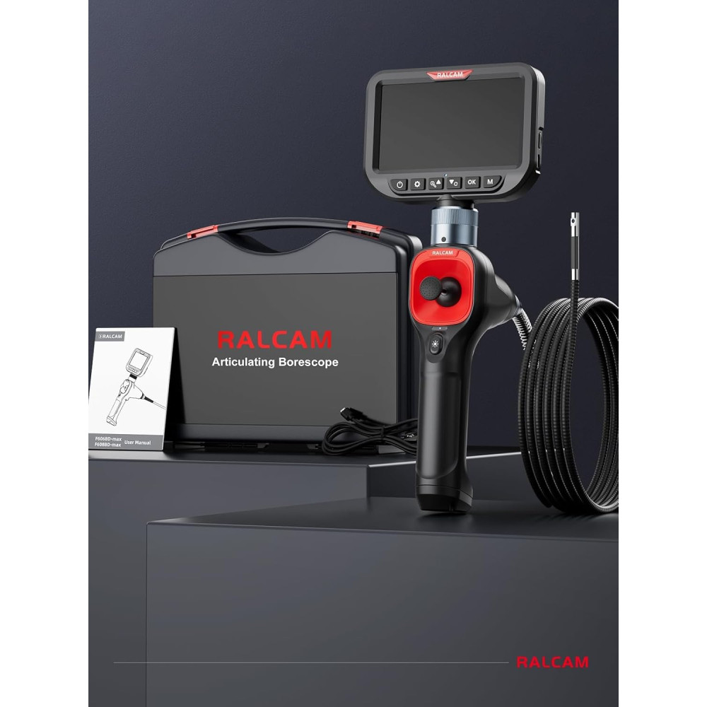 Инспекционная камера эндоскоп Ralcam 360° 5" дисплей 6,5мм 4 направления управления