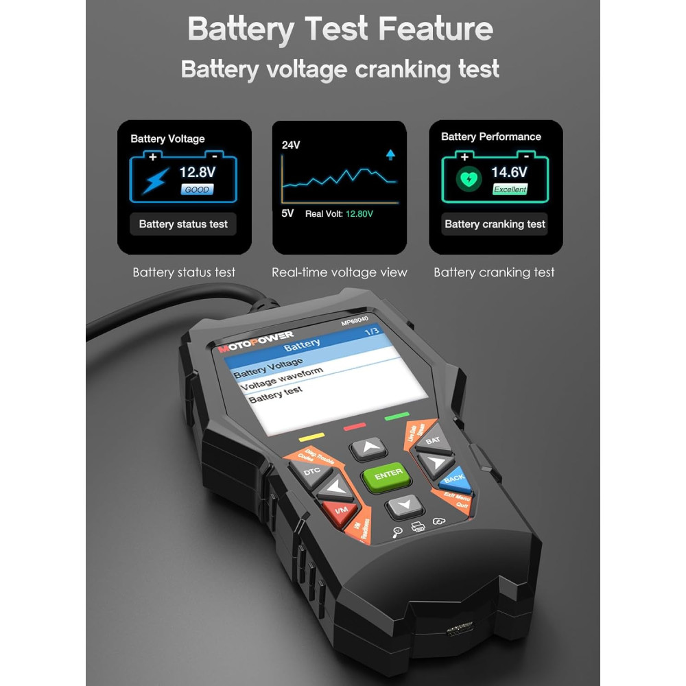 Автосканер MOTOPOWER MP69040 OBD2 для считывания и удаления ошибок двигателя