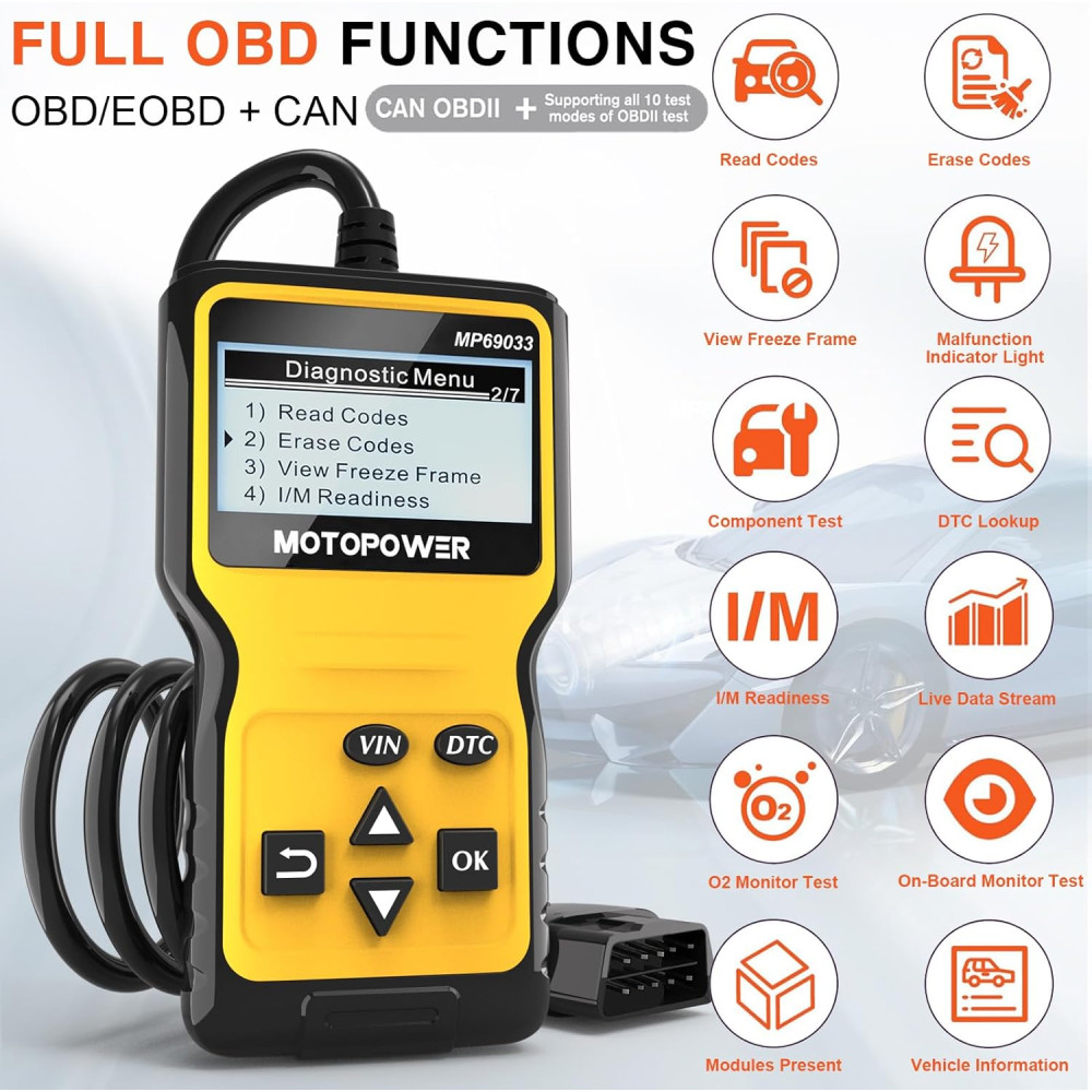Автосканер MOTOPOWER MP69033 OBD2 CAN для автомобилей с 1996 года